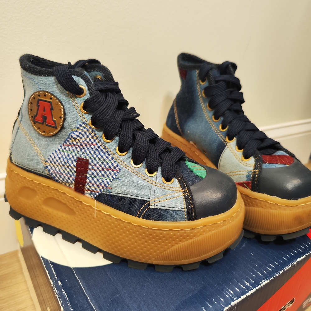 Patchwork Platform Sneakers - image 1